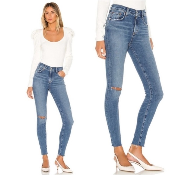 Agolde Sophie Ankle High Rise Skinny Jeans in Pentacle 26 - Picture 1 of 11